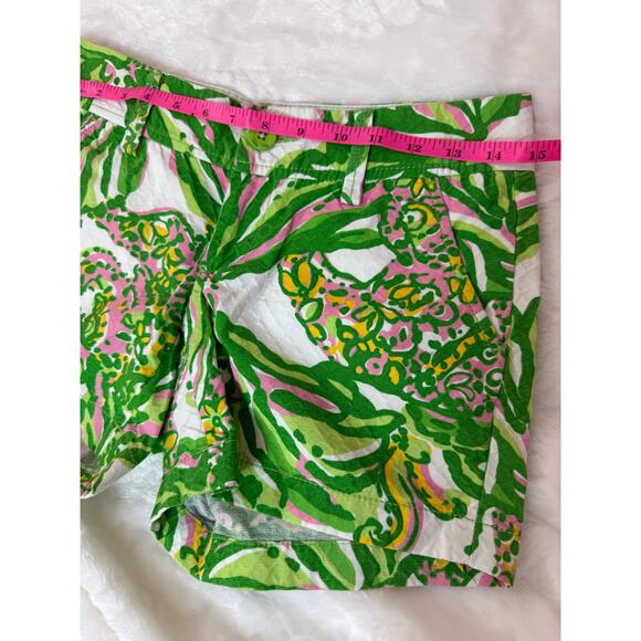 Lilly Pulitzer Callahan Shorts 100% Cotton Green Print 5” Inseam Women Size 00 - Picture 8 of 10